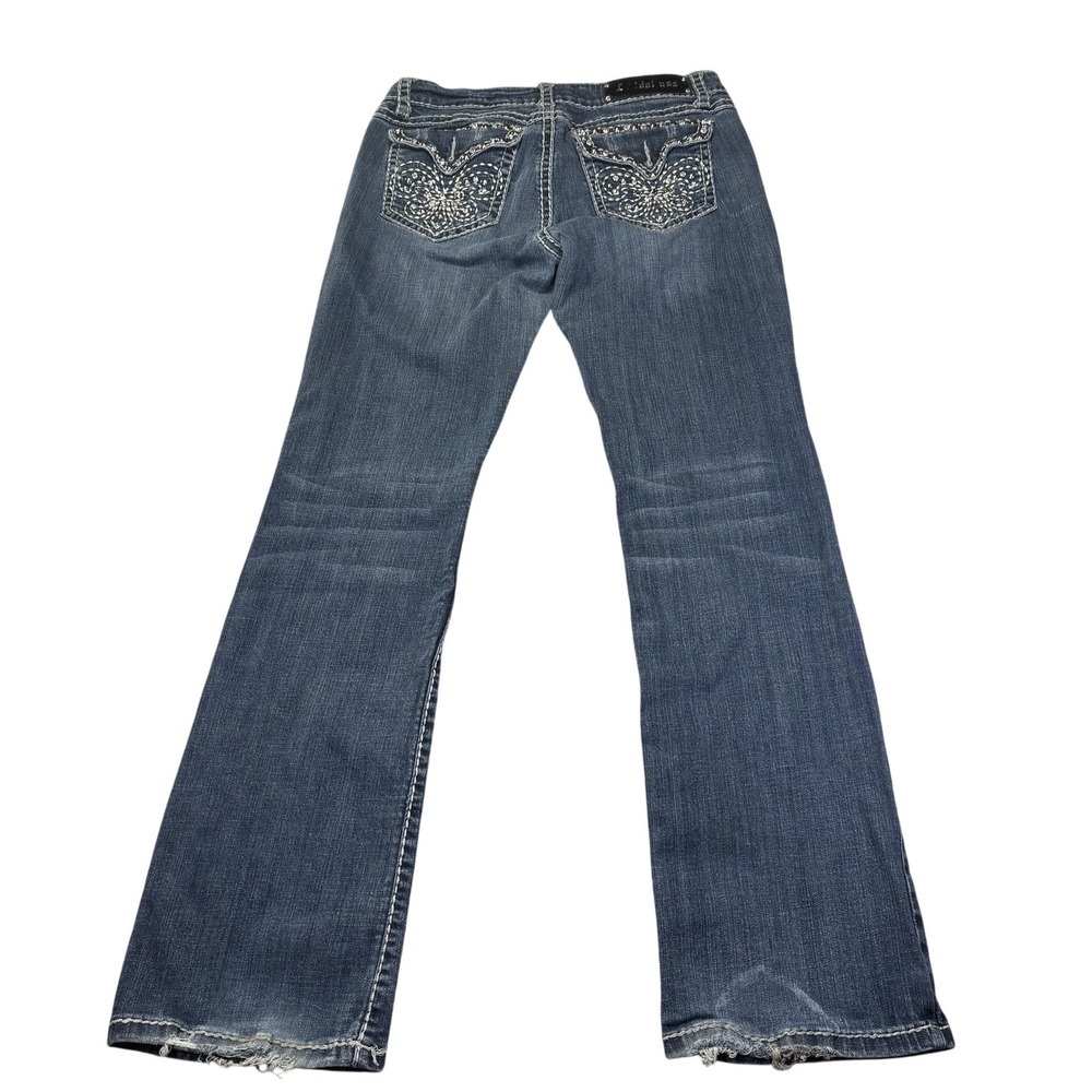 LA Idol USA Womens Jeans 13 35x31 Blue Medium Wash Bootcut Rhinestone Denim